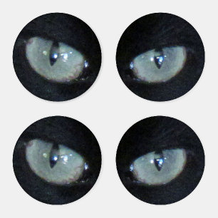 Acrylic Coaster - Eyes of Black Cat Set