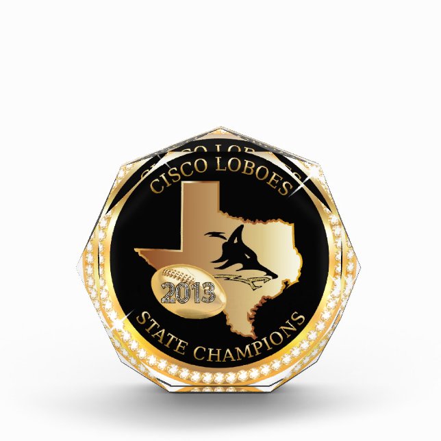 Acrylic crystal - Cisco Loboes state champs Award (Front)