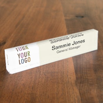 Acrylic Desk Name Plate With Your Company Logo by MISOOK at Zazzle