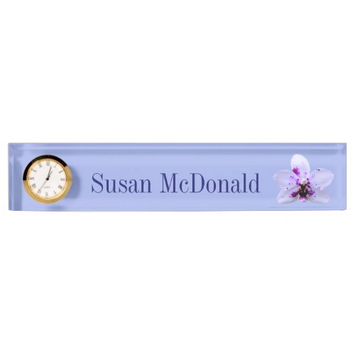 Acrylic Desk Name Plates Blue Pink Indigo Orchid