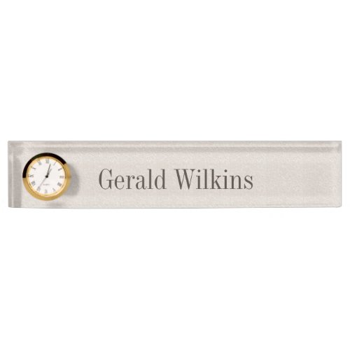 Acrylic Desk Name Plates in Vanilla Tan