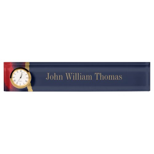 Acrylic Desk Name Plates Navy Blue Red Gold