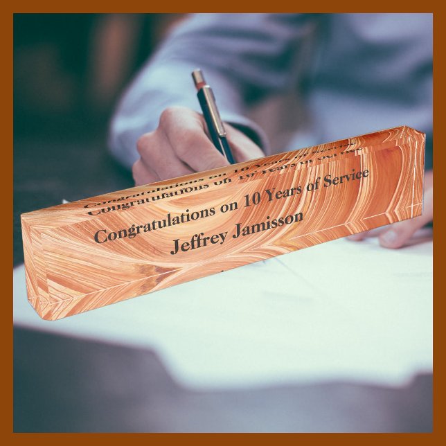 Acrylic Desk Nameplate, 10 Years of Service Name Plate (Creator Uploaded)