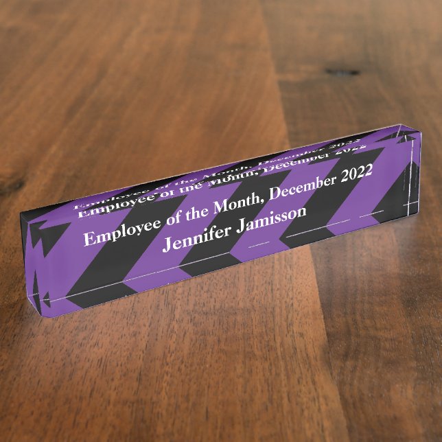 Acrylic Desk Nameplate, Employee of the Month Desk Name Plate (Side)