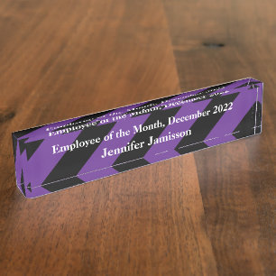 Acrylic Desk Nameplate, Employee of the Month Name Plate