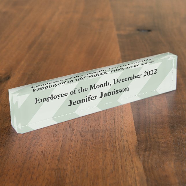 Acrylic Desk Nameplate, Employee of the Month Nameplate (Side)