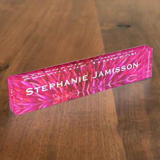 Acrylic Desk Nameplate Hot Pink Abstract Desk Name Plate Zazzle Com