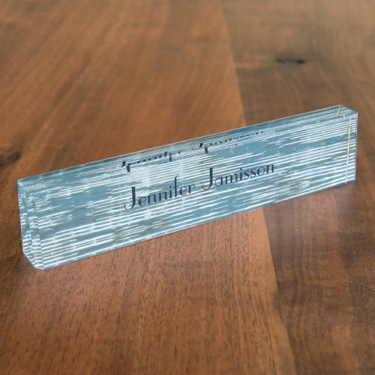 Acrylic Desk Nameplate Reflection Abstract Desk Name Plate