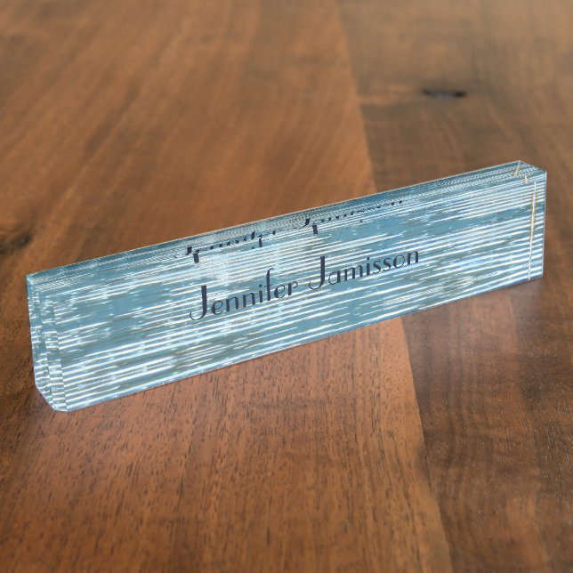 Acrylic Desk Nameplate, Reflection Abstract Name Plate (Side)