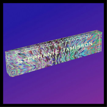 Acrylic Desk Nameplate  Retro Abstract Name Plate by SocolikCardShop at Zazzle