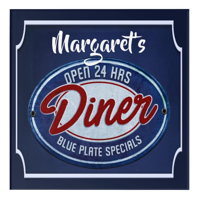 Acrylic Diner Sign Acrylic Print (Front)