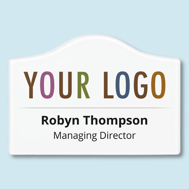 Acrylic Door Name Plate Office Door Sign with Logo (MISOOK Small Acrylic Door Nameplate with Logo)