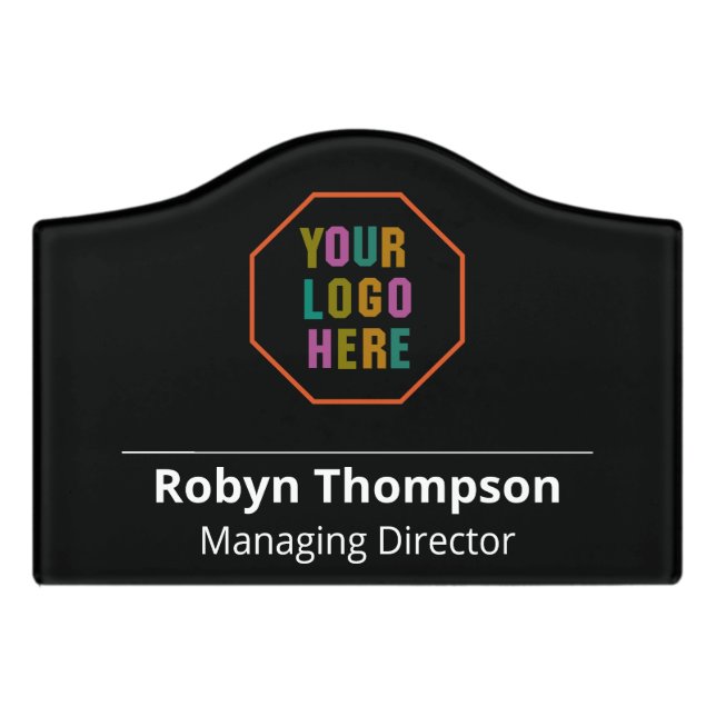 Acrylic door plate, office door plate with logo door sign (Small Crest Front)