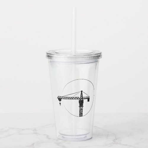acrylic drinking cups with crane graphics