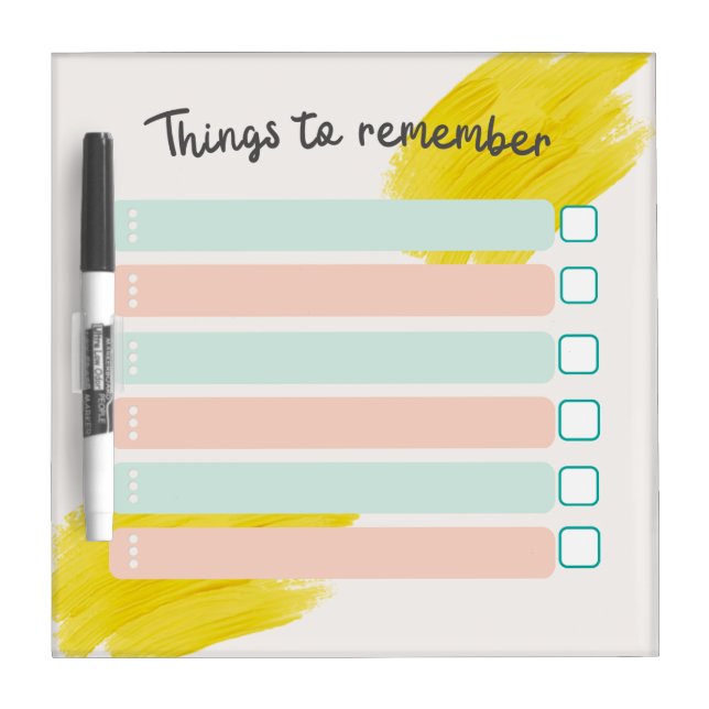 Acrylic Dry Erase Reminder Board (Front)