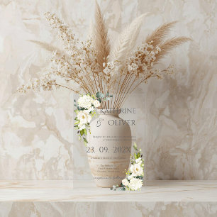 Acrylic Elegant Floral Wedding Invitation