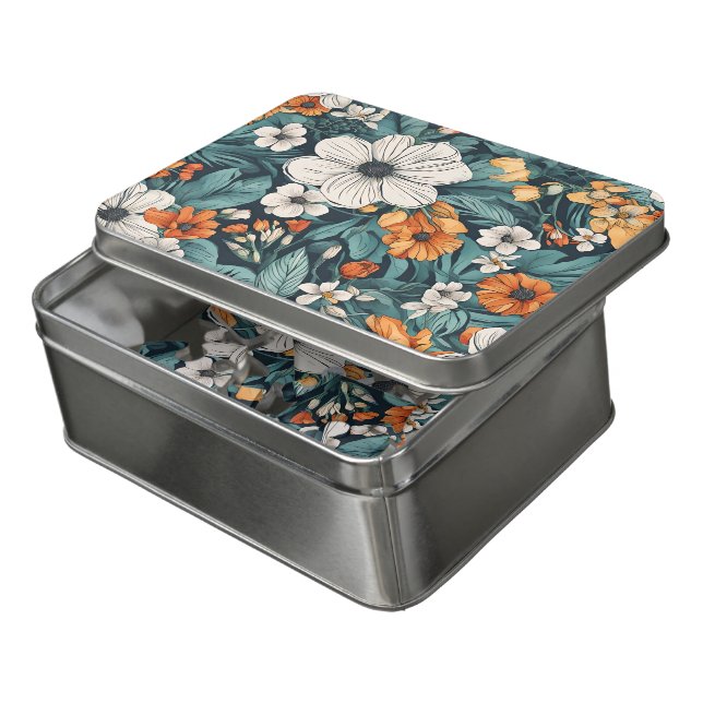 Acrylic field of flowers puzzle fun. (Lid Open)