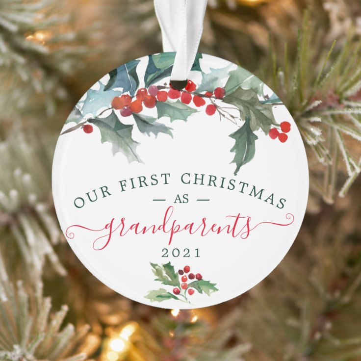 Acrylic First Christmas Ornaments - Grandparents | Zazzle