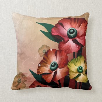 Acrylic Flowers Painting Artwork Throw Pillow by BOLO_DESIGNS at Zazzle