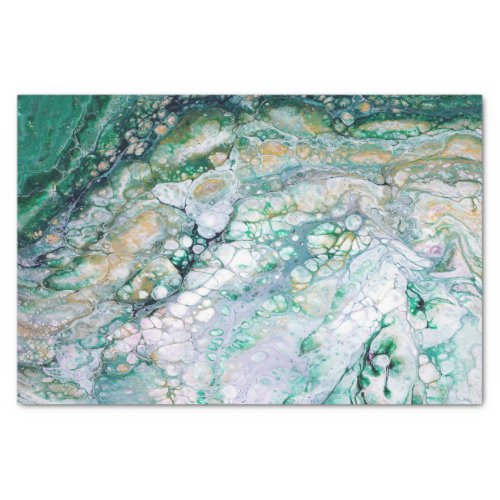Acrylic Fluid Pour Emerald Dragon Tissue Paper
