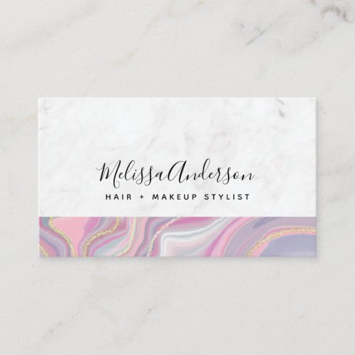 Acrylic Glitter Marble Business Card