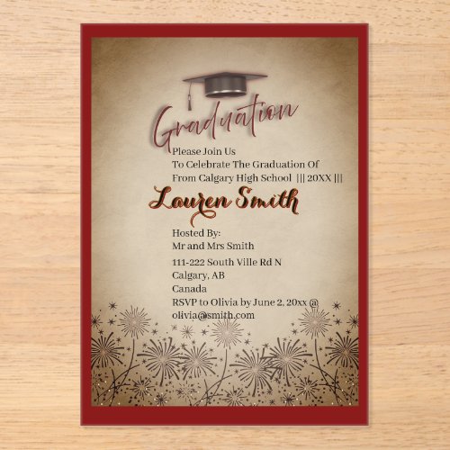 Acrylic Graduation Party Invitation