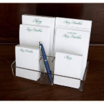 Acrylic Holder with Set of Letterhead Memo Pads<br><div class="desc">This practical and tasteful memo pad set is sure to satisfy all your notes and reminders. Add the matching personalized acrylic holder to make this an attractive and useful gift! Memo set includes 2 medium memo note pads, 2 small memo note pads, and 2 large note memo pads—600 sheets total....</div>