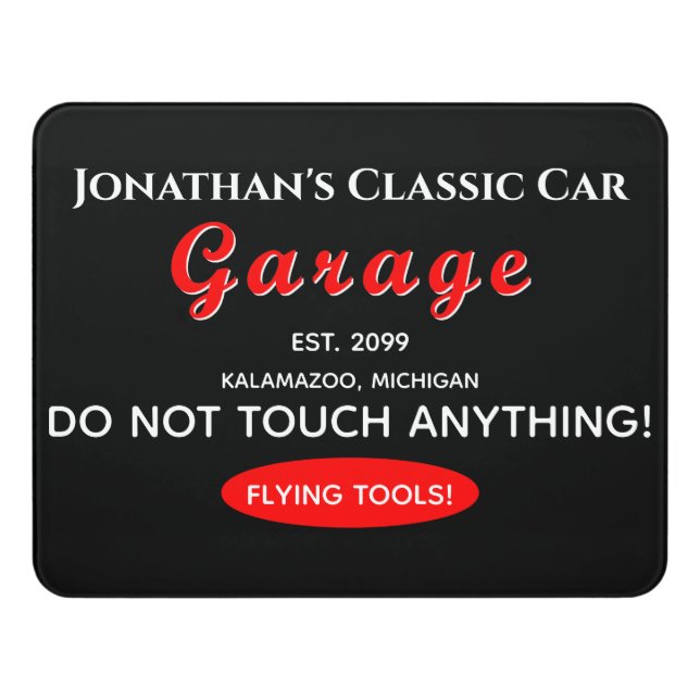 Acrylic Home Garage Car Mechanic Door Sign ~8x11" (Contemporary Front)