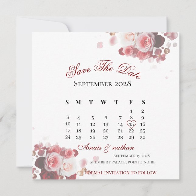 Acrylic Invitation save the date  (Front)