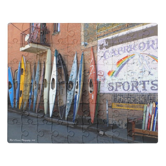 Acrylic Jigsaw Puzzle featuring Kayaks in Alley (Puzzle Horizontal)