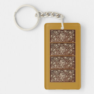 Acrylic Key Fob with Gold Design