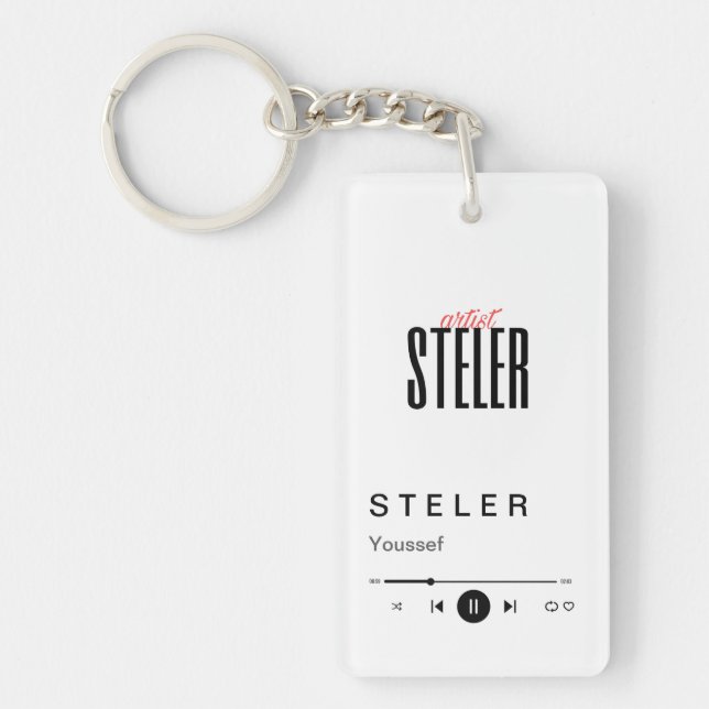 Acrylic Key Music Player Keychain (Front)