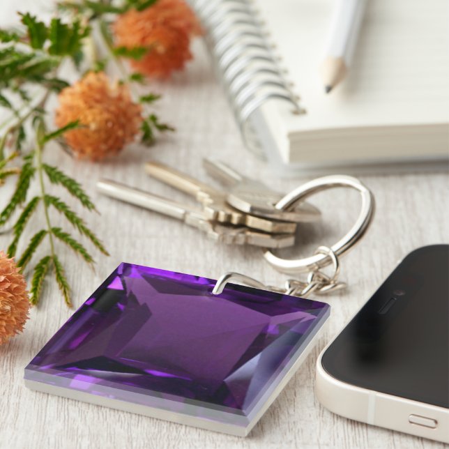 Acrylic Keychain Amethyst Square (Front Right)