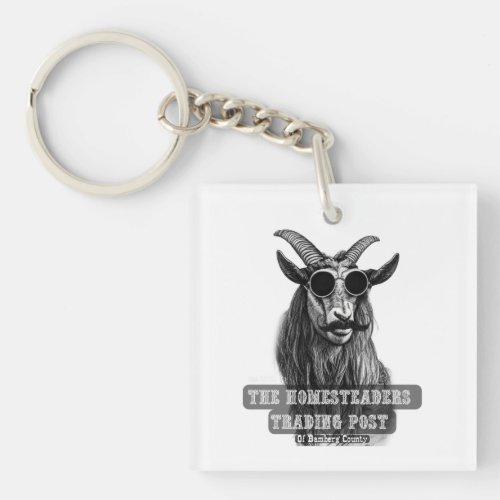 Acrylic Keychain Cool Goat with Sunglasses 