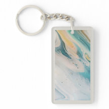 Acrylic Keychain double sided Boho Blue