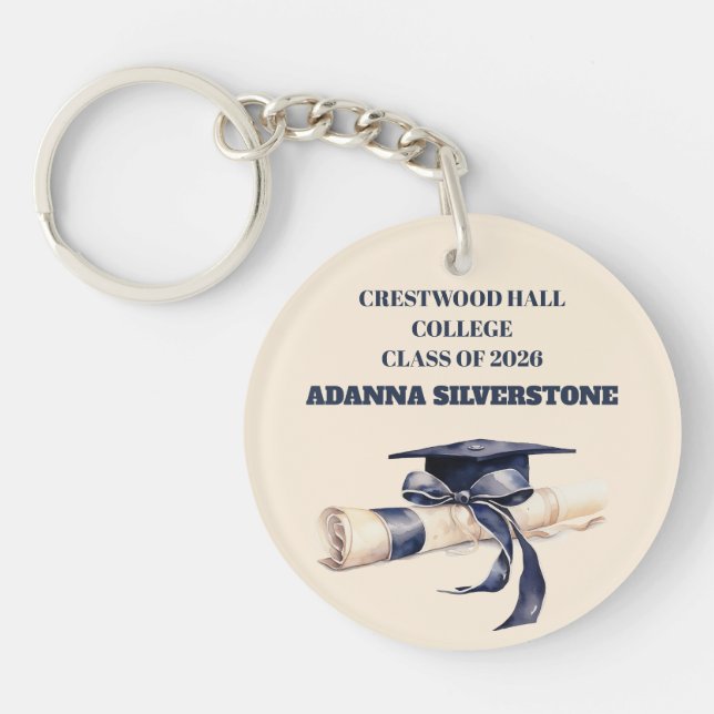Acrylic Keychain-Editable Grad Keepsake Gift Keychain (Front)