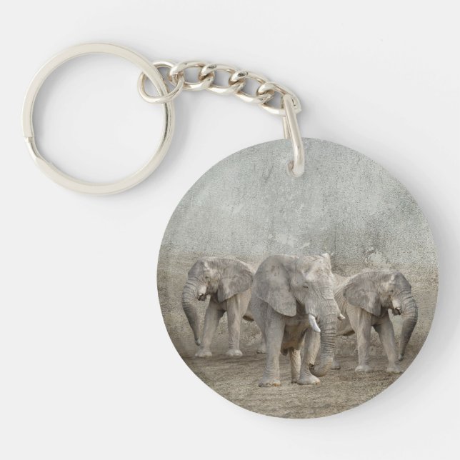 Acrylic Keychain Elephants Run (Front)