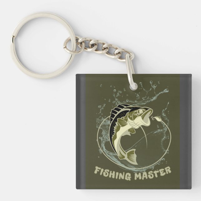 Acrylic Keychain fishing master. (Front)
