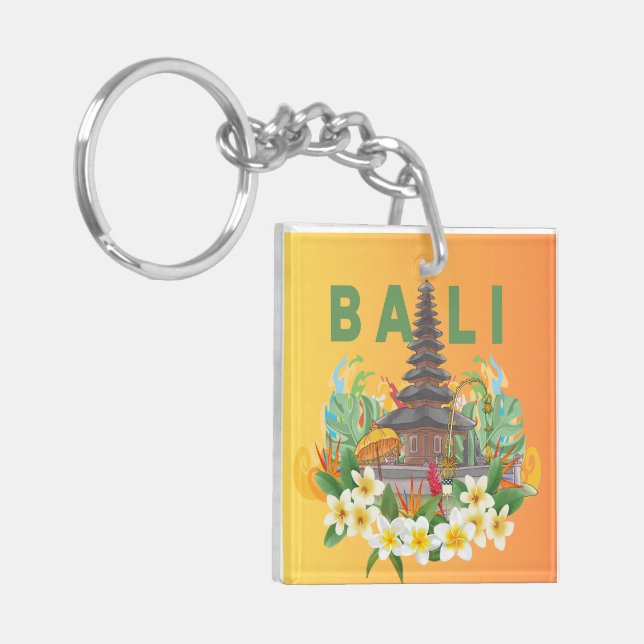 Acrylic Keychain - Golden Memories of Bali (Front Left)