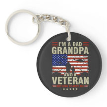 Acrylic Keychain I'm A Dad Grandpa And Veteran Fat