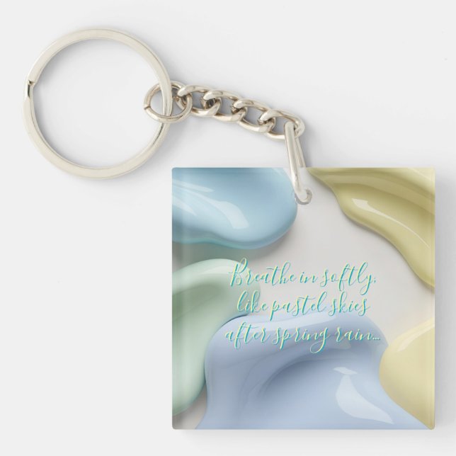 Acrylic keychain in stylish abstract graphic (Front)