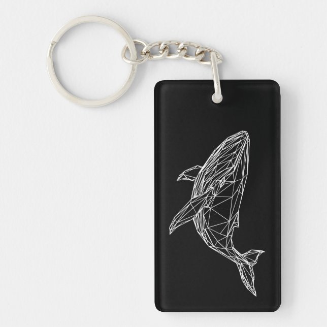 Acrylic Keychain Modern Geometric Whale (Front)