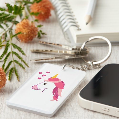  Acrylic keychain with a unicorn
