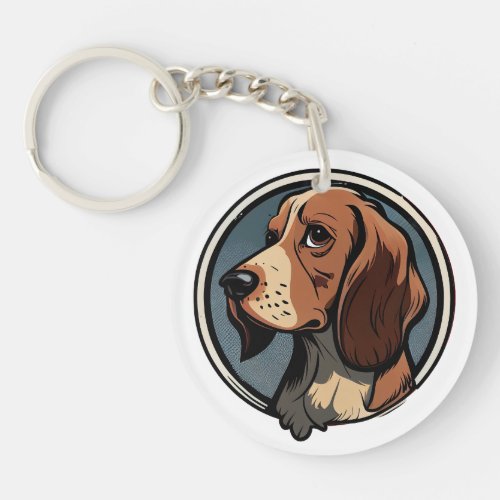 Acrylic Keychain with Adorable Dog Illustration