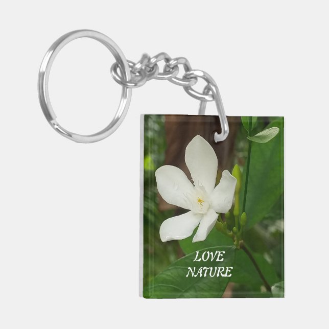 Acrylic Keychain with nice flower (Front Left)