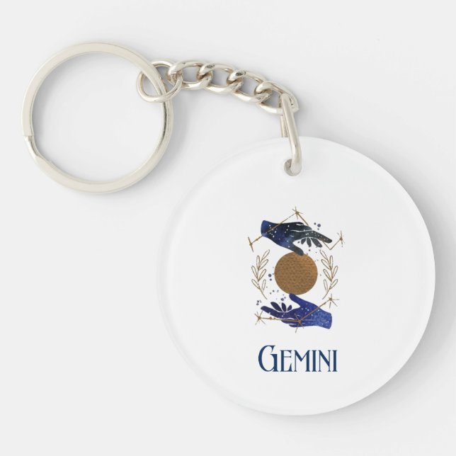 Acrylic Keychain-Zodiac Gemini Keychain (Front)