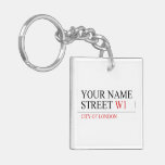 Your Name Street  Acrylic Keychains