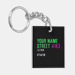 Your Name Street  Acrylic Keychains