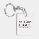 Your Name Street  Acrylic Keychains