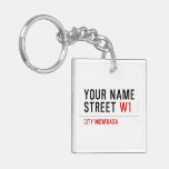 Your Name Street  Acrylic Keychains